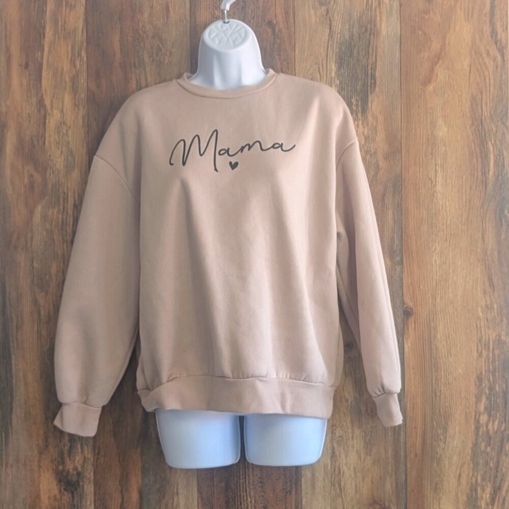 Shein Women's M Sweatshirt Tan "MAMA"